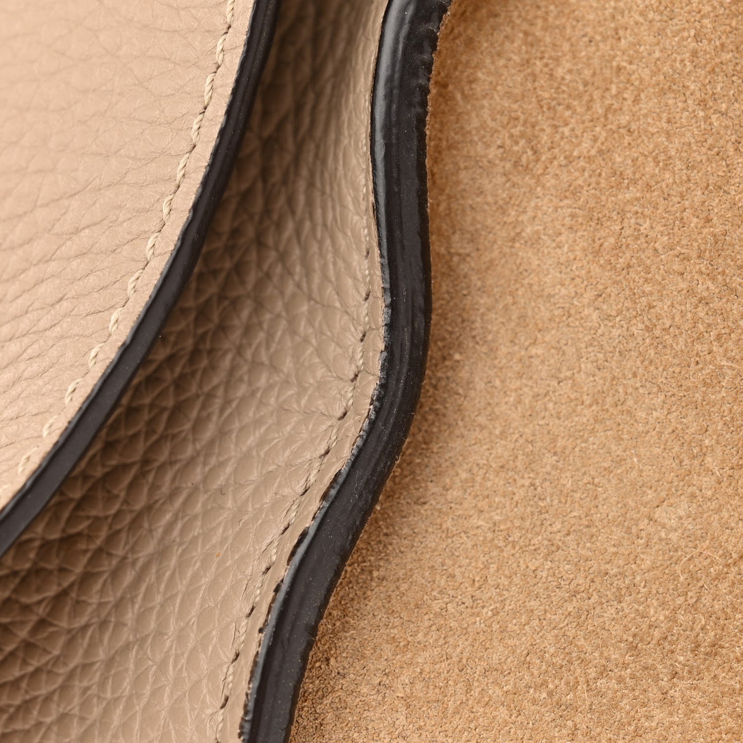 Drummed Calfskin Suede Large Trapeze Dune
