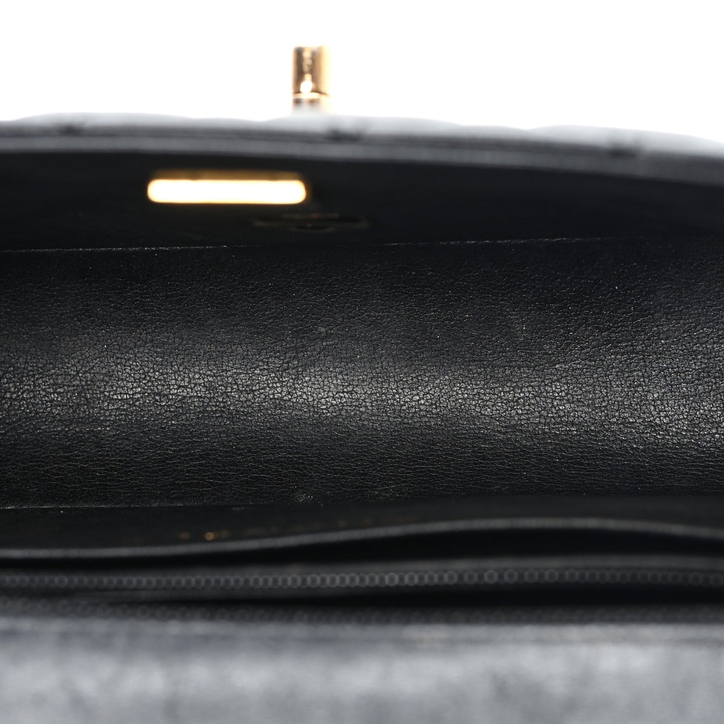 Lambskin Quilted Mini Rectangular Flap Black