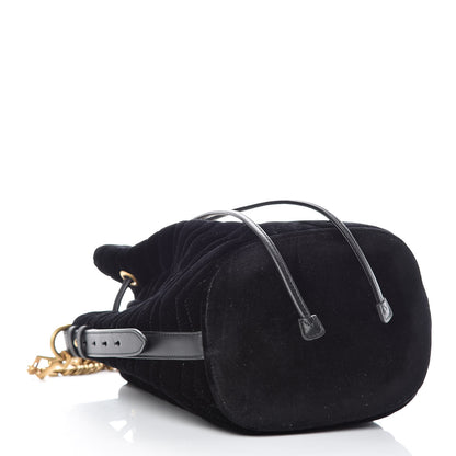 Gucci Velvet Matelasse GG Marmont Bucket Bag Black 4 of 9