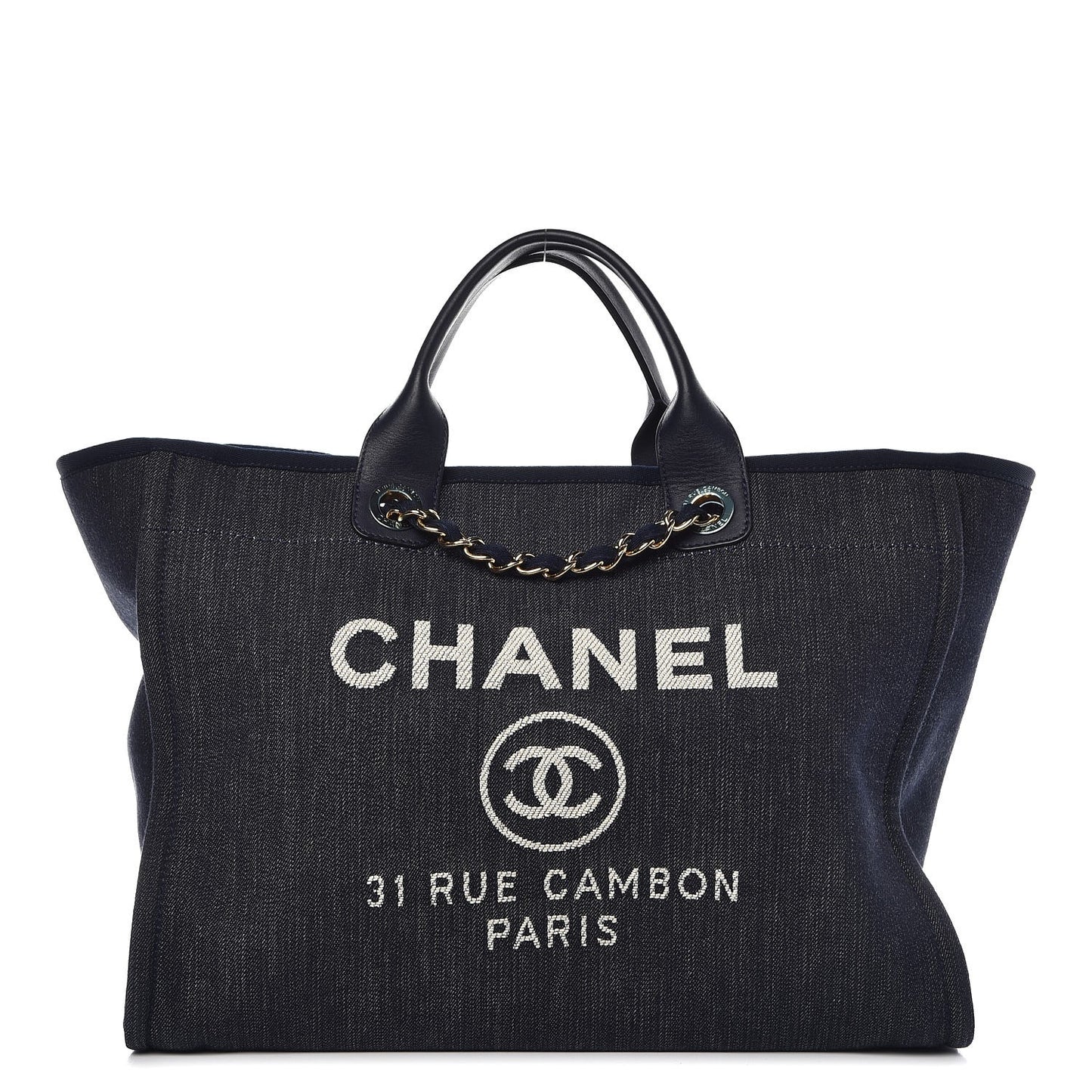 Denim Large Deauville Tote Dark Blue