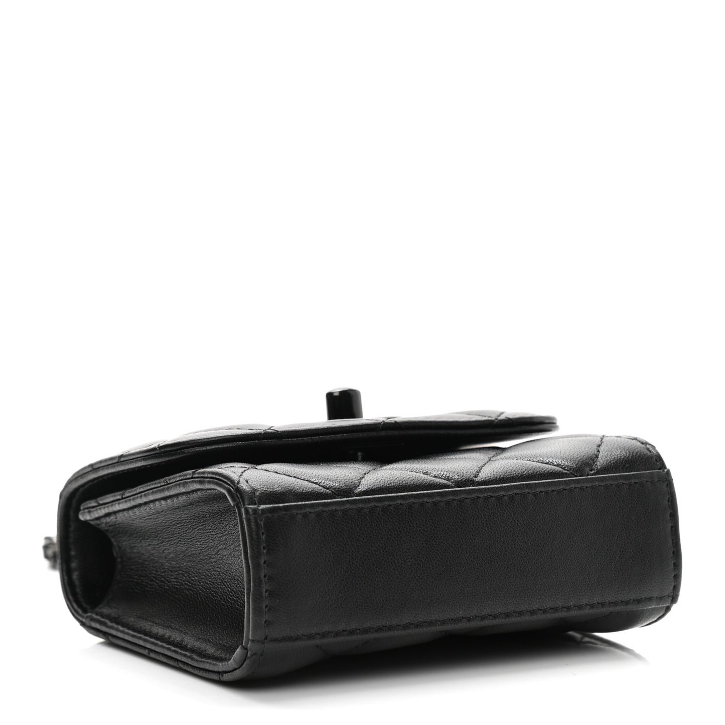 Lambskin Quilted Mini Trendy CC Chain Wallet So Black