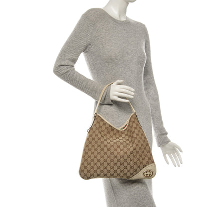 Gucci Monogram Medium New Britt Hobo Off White 2 of 7