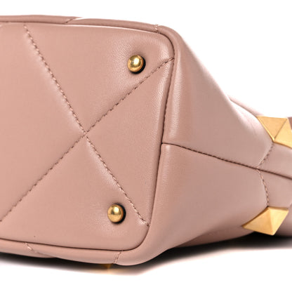 Valentino Garavani Nappa Small Roman Stud The Handle Bag Rose Cannelle 7 of 9