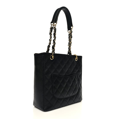 Chanel Caviar Quilted Petit Shopping Tote PST Black 3 of 11