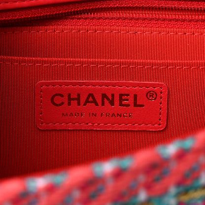Chanel Cotton Mixed Fibers Woven Mini Rectangular Flap Red Fuchsia Blue 6 of 10