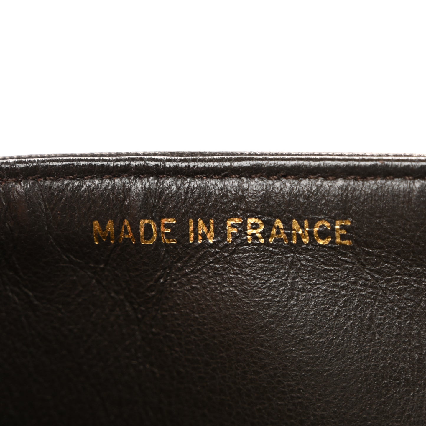 Lambskin Chevron Quilted Medium Double Flap Dark Brown