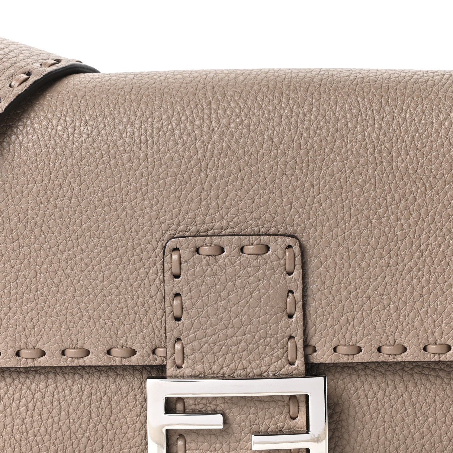Fendi Cuoio Roma Sellerissima Nappa Sintetica Tape Stitch Baguette