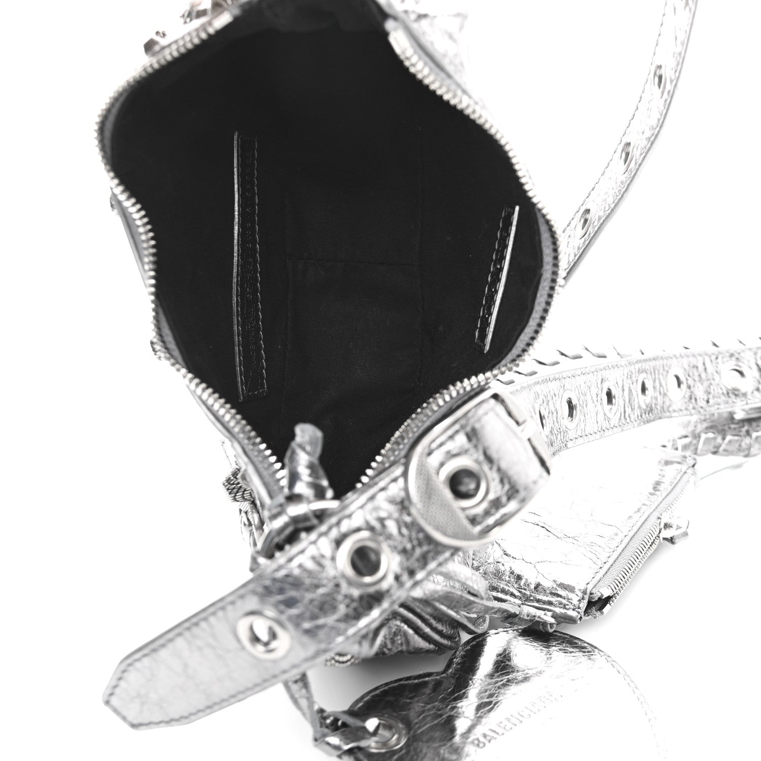 Balenciaga Metallic Agneau Arena Le Cagole Shoulder Bag XS Silver 5 of 11