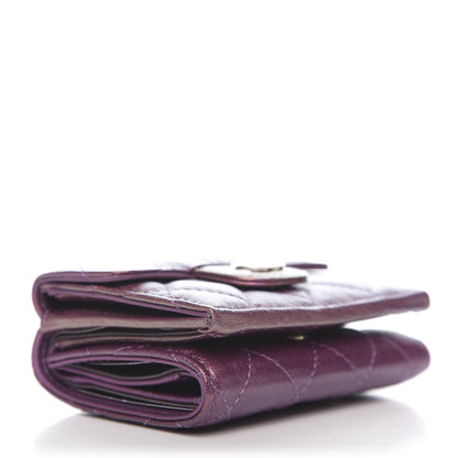 Chanel Iridescent Lambskin Small Quilted Flap Wallet Purple 4 of 8