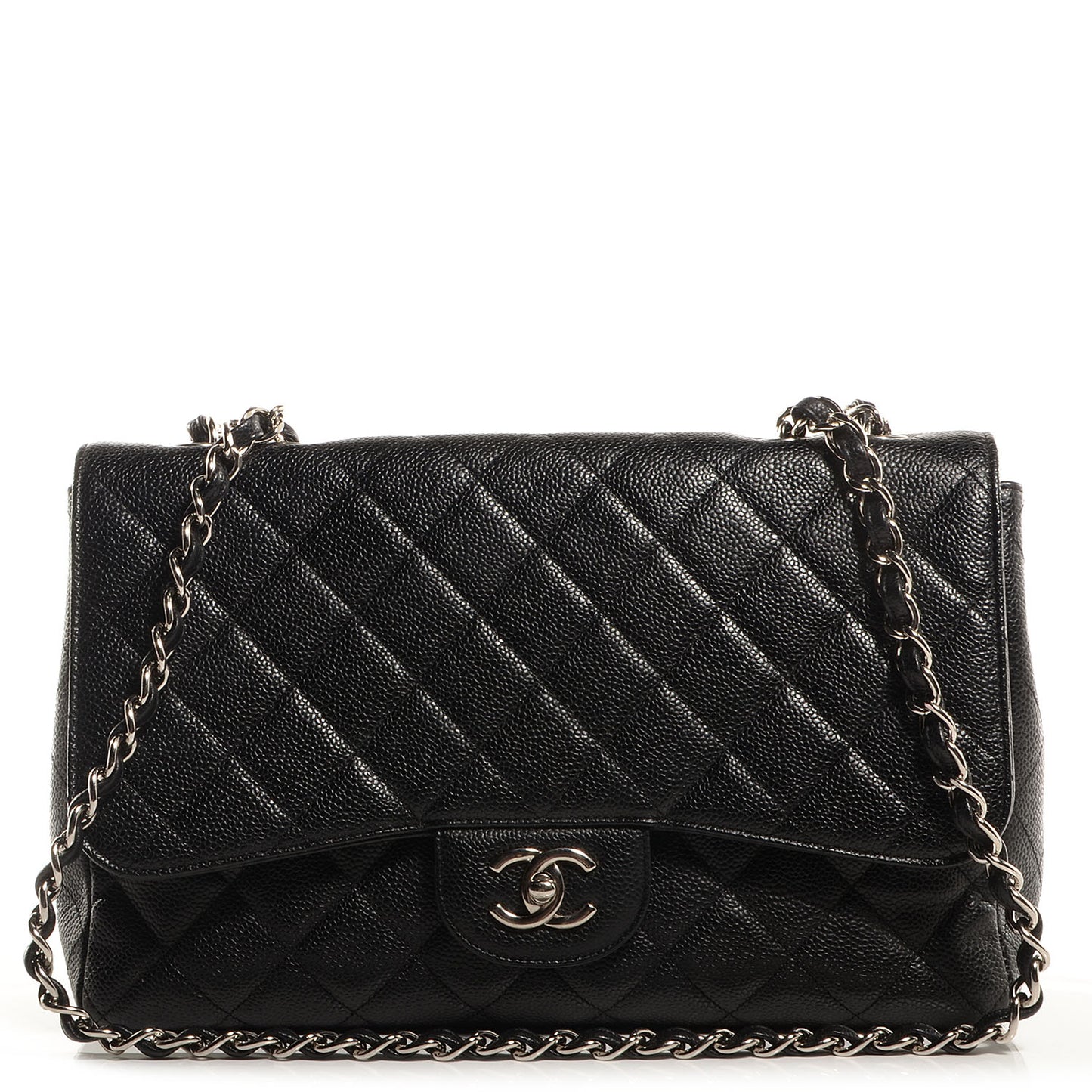 Caviar Jumbo Single Flap Black