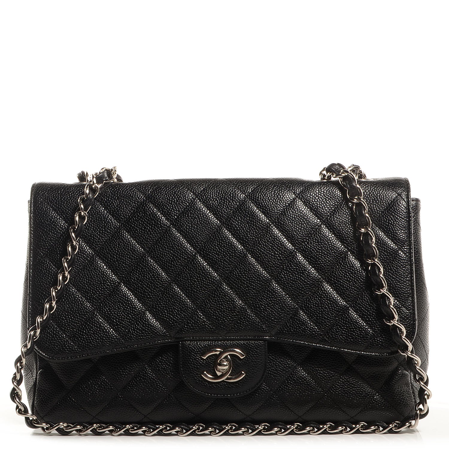 Chanel Caviar Jumbo Single Flap Black 1 of 9