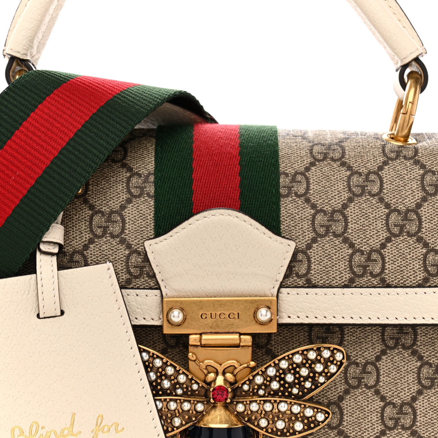 Gucci GG Supreme Monogram Small Queen Margaret Top Handle Bag White 8 of 11