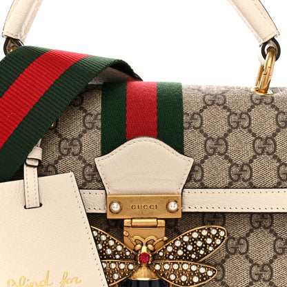 Gucci GG Supreme Monogram Small Queen Margaret Top Handle Bag White 8 of 11