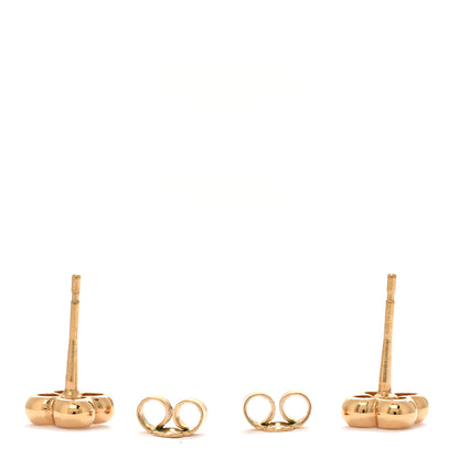 Louis Vuitton Brass Flower Full Stud Earrings Gold 3 of 5