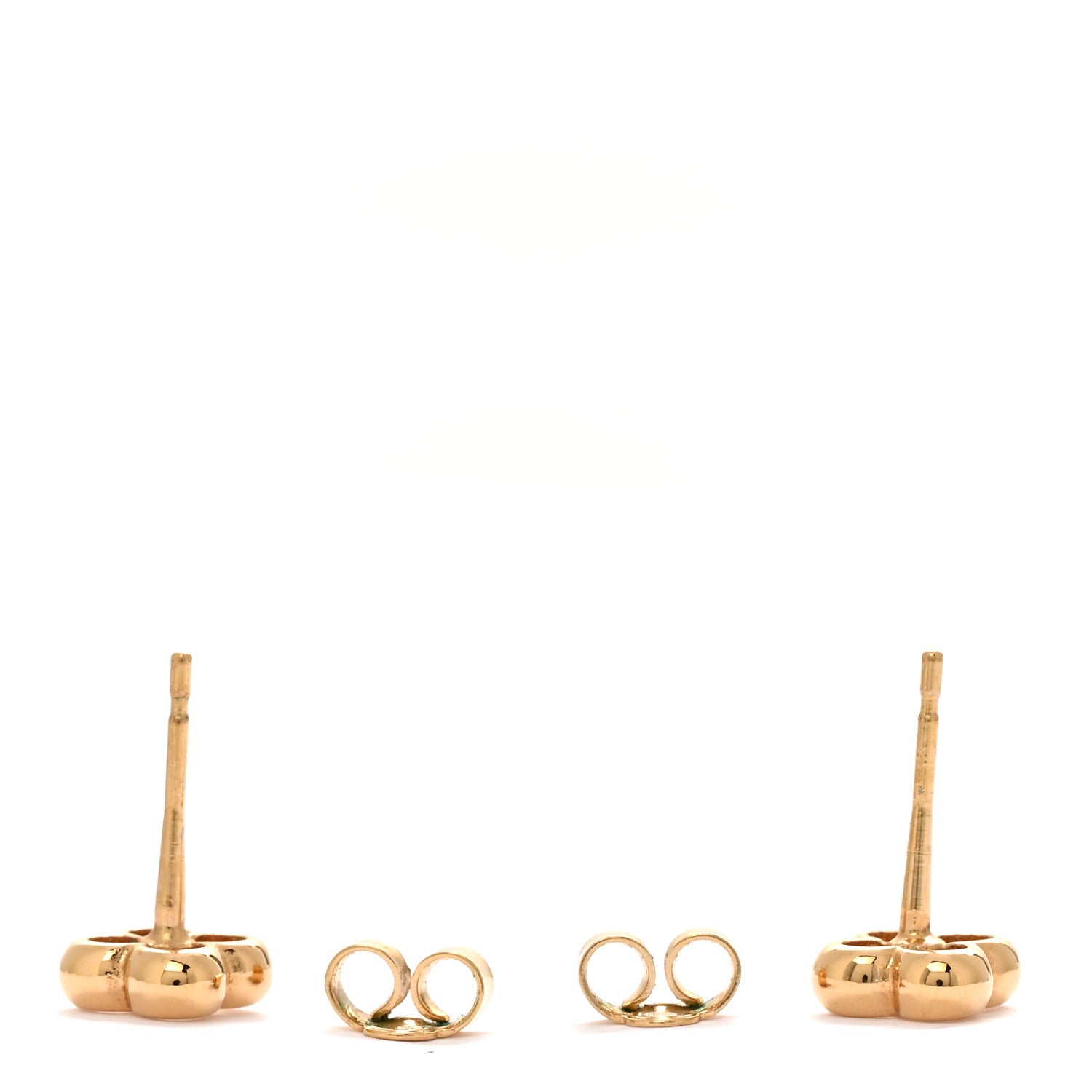 Louis Vuitton Brass Flower Full Stud Earrings Gold 3 of 5