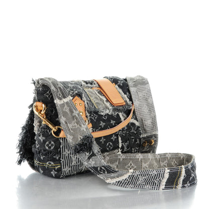 Louis Vuitton Denim Patchwork Posty Messenger Bag Gris 3 of 7