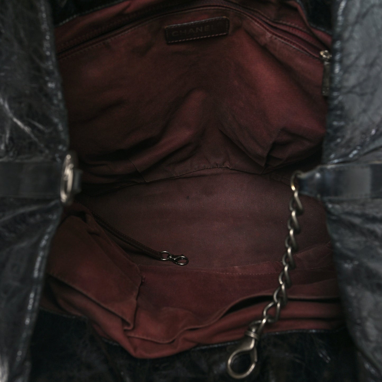 Iridescent Calfskin Small In The Mix Tote Black