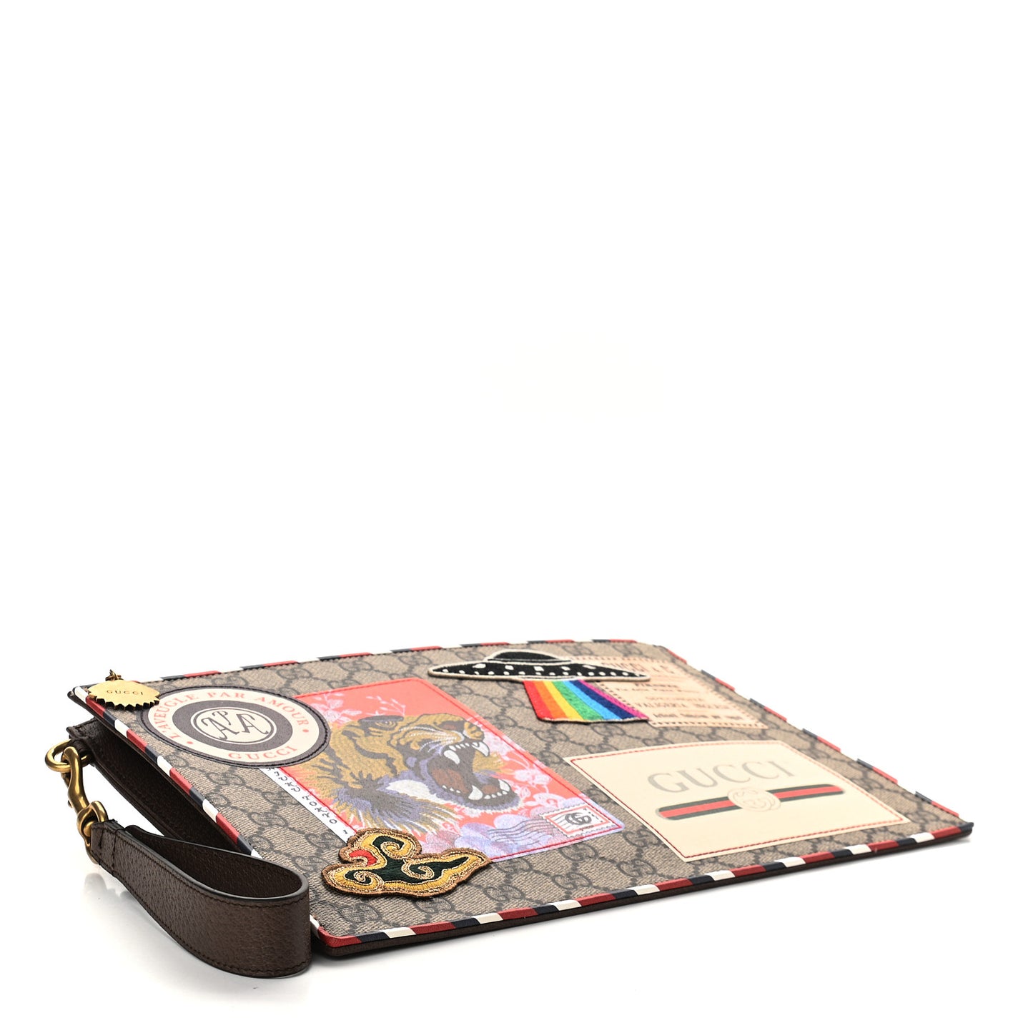 GG Supreme Monogram Courrier Documents Holder Beige New Acero