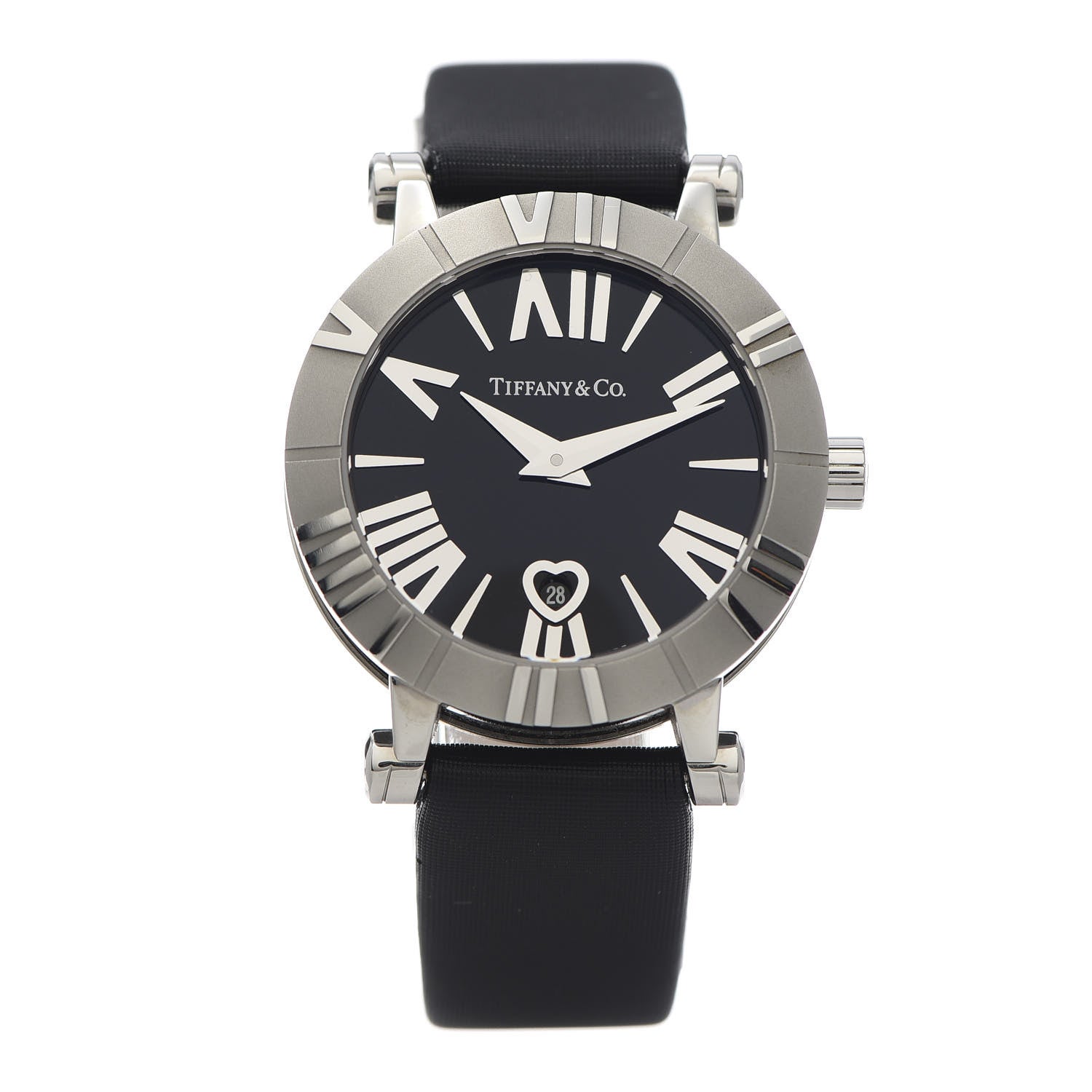 Tiffany Stainless Steel Satin 30mm Atlas Belt Quartz Watch Black 1 of 9
