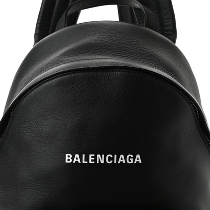 Balenciaga Smooth Calfskin Logo Small Everyday Backpack Black White 8 of 10