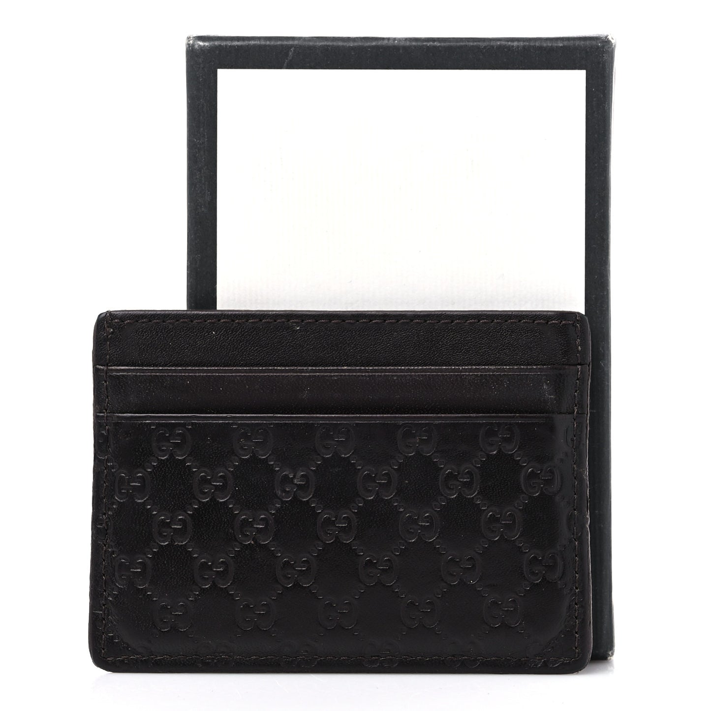 Microguccissima Card Holder Dark Brown