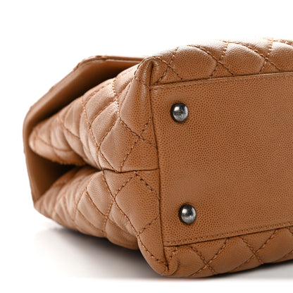 Chanel Caviar Quilted Medium Coco Handle Flap Camel 9 of 10