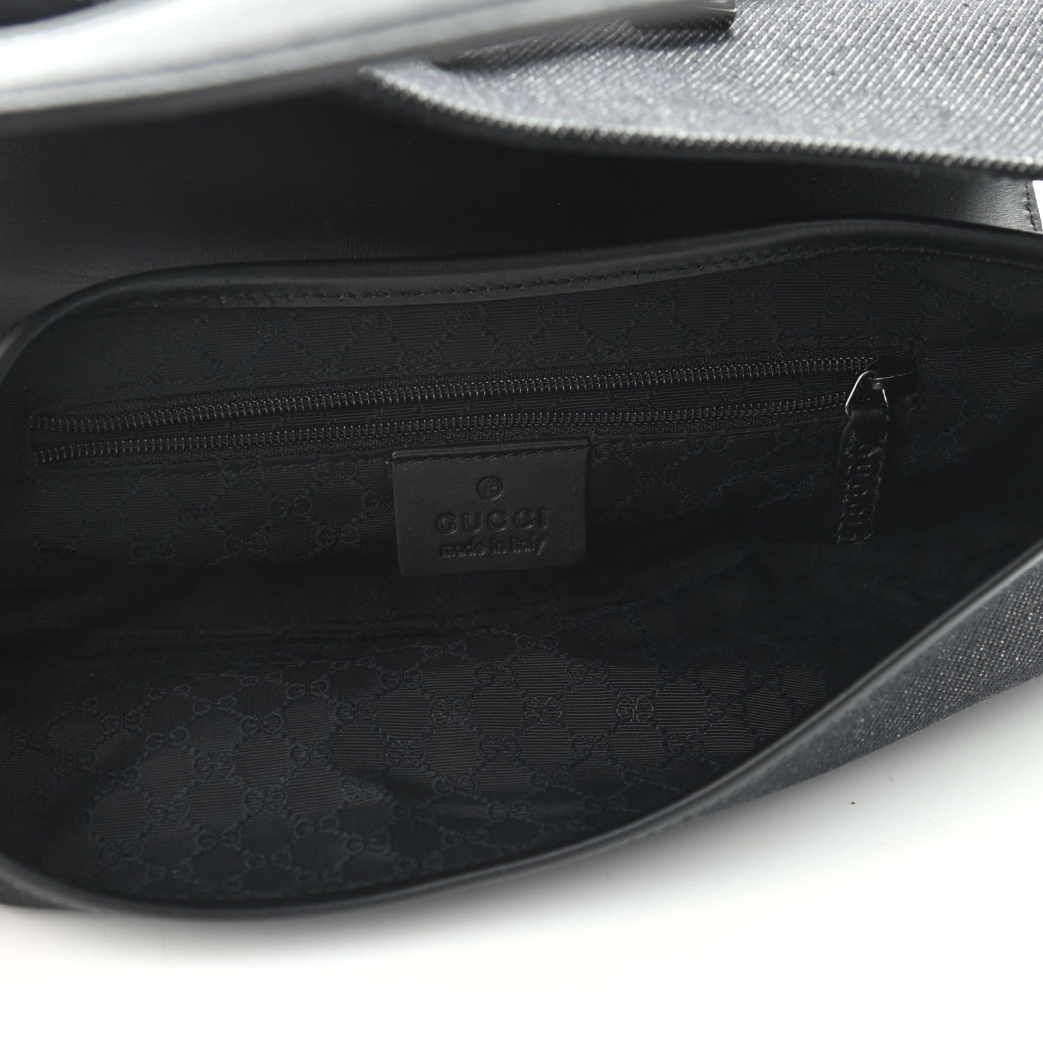 Gucci Denim Calfskin Small Jackie O Hobo Black 5 of 9
