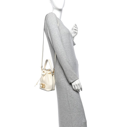 Valentino Garavani Nappa Mini VLogo Signature Bucket Bag Light Ivory 2 of 9
