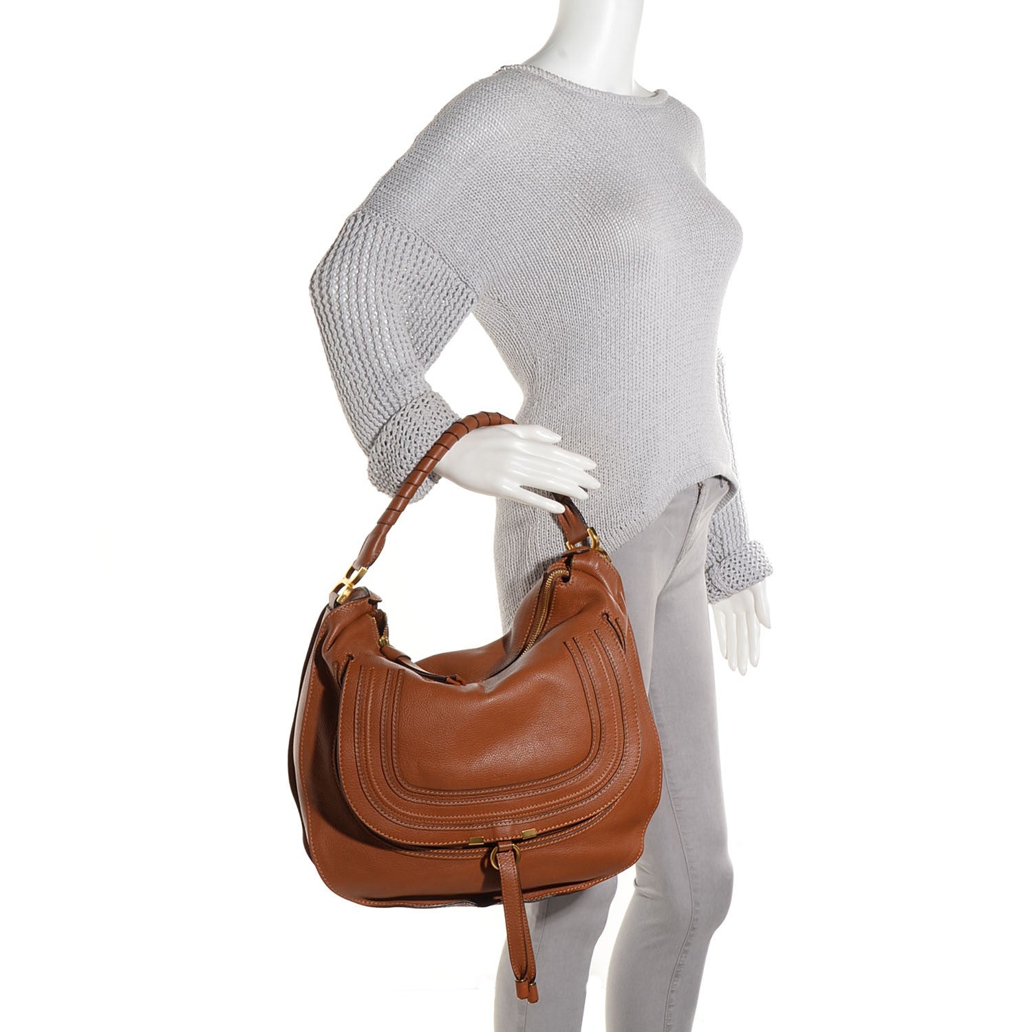 Chloe Calfskin Large Marcie Hobo Tan 2 of 10