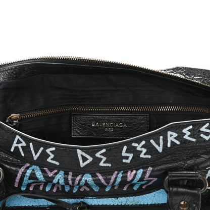 Balenciaga Agneau Graffiti All Over Classic Hardware City Black Multicolor 7 of 11