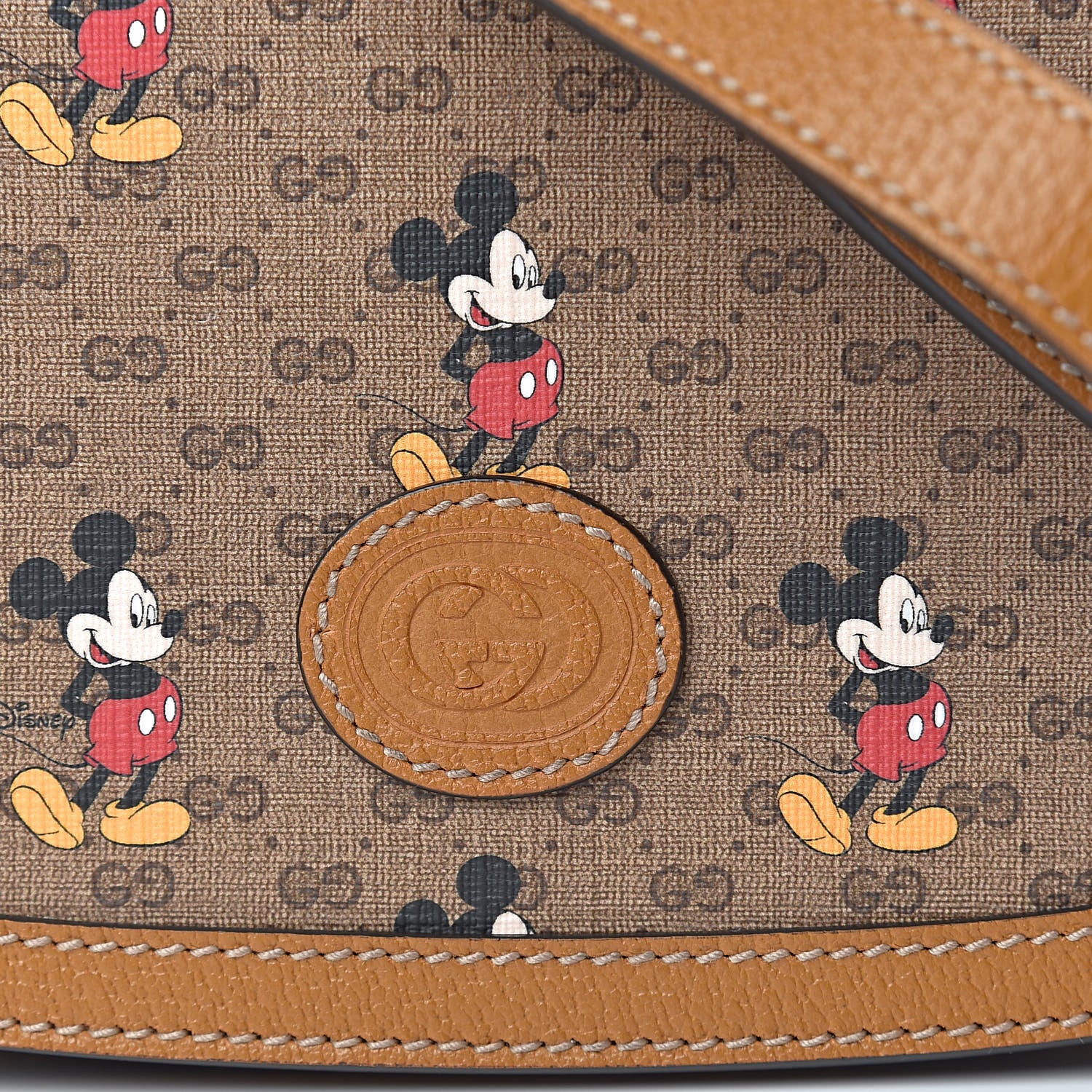 Gucci X DISNEY Mini Vintage GG Supreme Monogram Mickey Mouse Small Flap Messenger Bag Beige Vintage Sun Oil 11 of 11