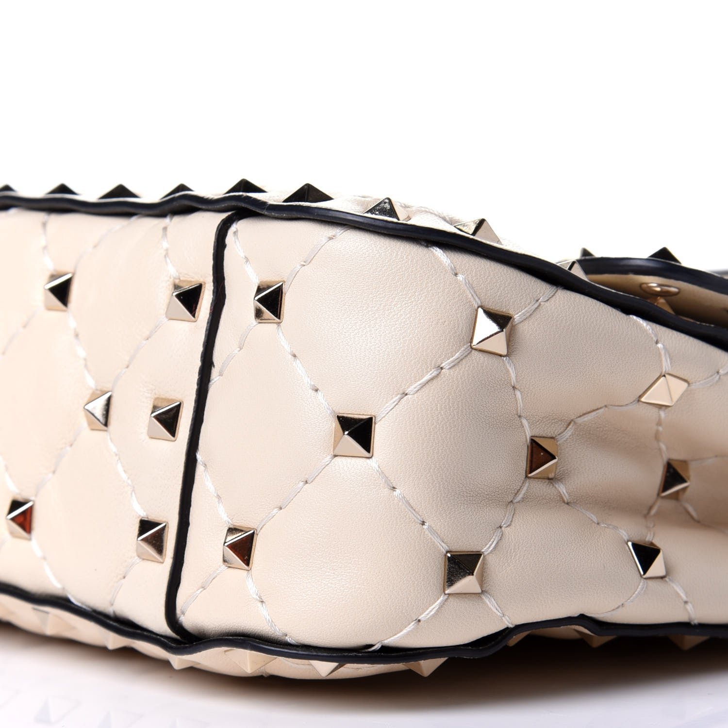 Valentino Garavani Nappa Small Rockstud Spike Shoulder Bag Light Ivory 10 of 10