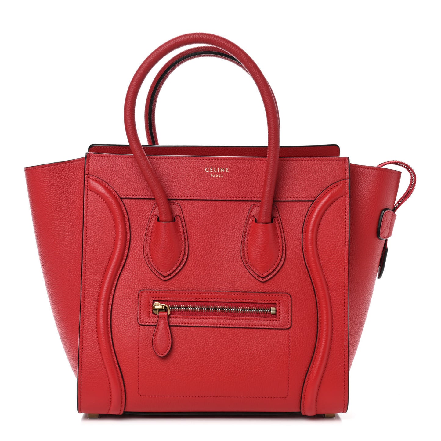 Drummed Calfskin Micro Luggage Coquelicot