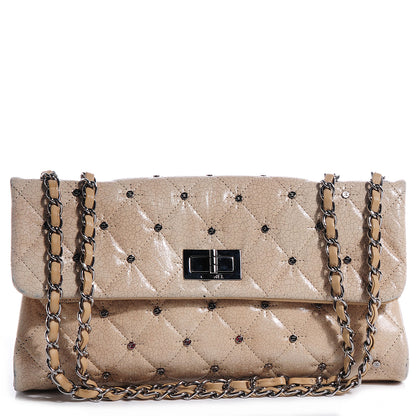 Chanel Glazed Crackled Calfskin Studded Mademoiselle Flap 1 of 11