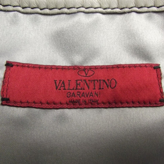 Valentino Garavani Leather Floral Tote Gray 8 of 10