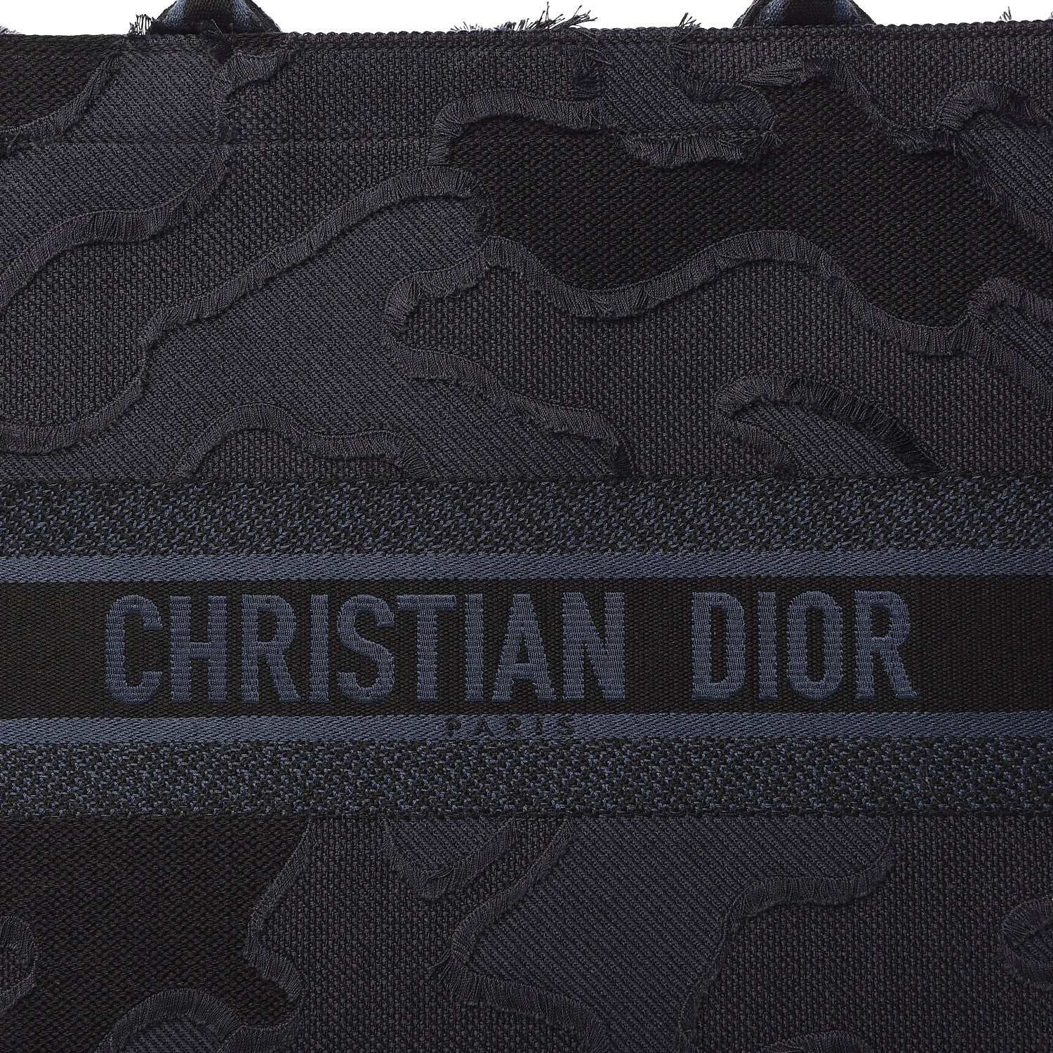 Christian Dior Canvas Embroidered Camouflage Book Tote Blue 8 of 10