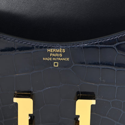 Hermes Shiny Alligator Constance Slim Wallet Bleu Abysse 7 of 9