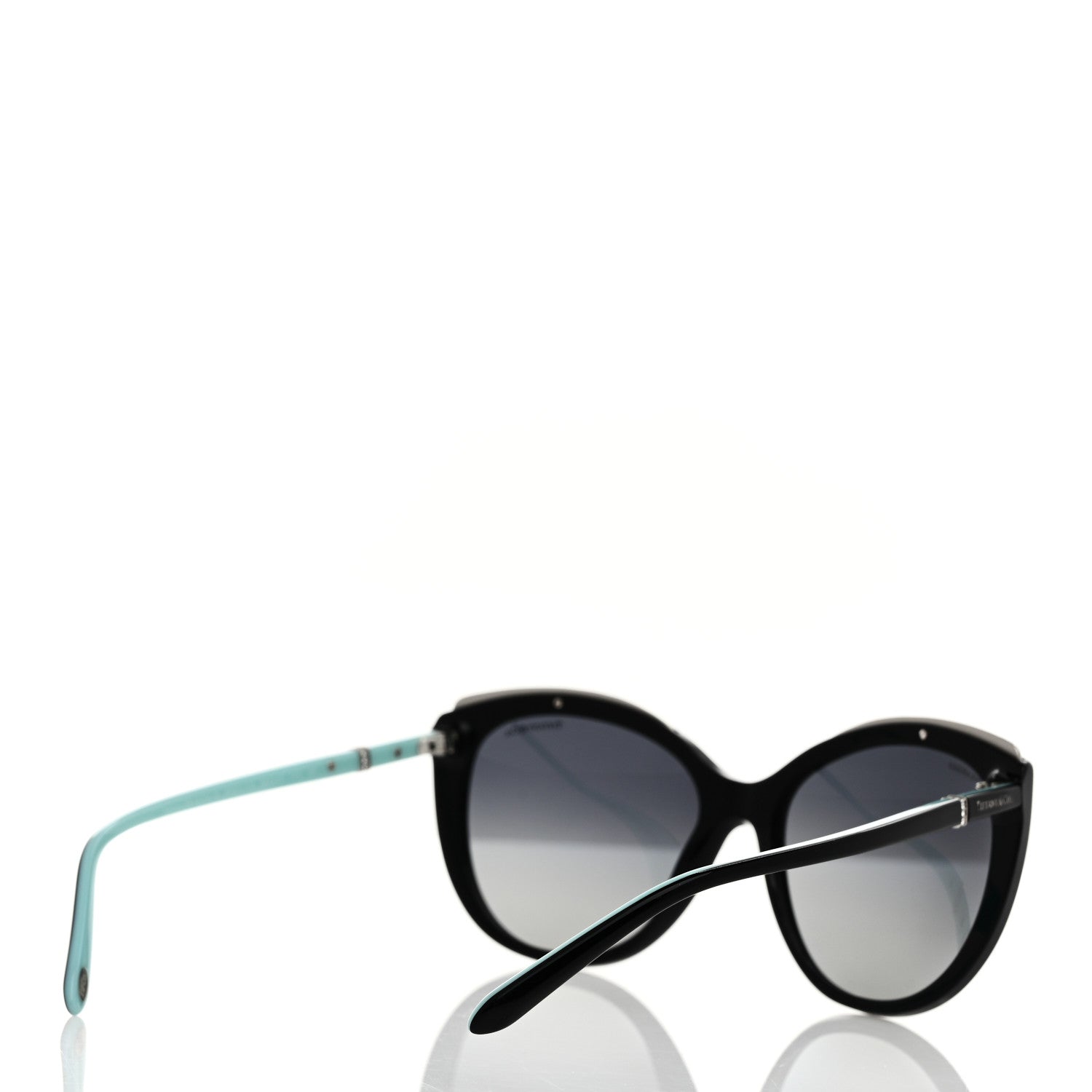 Tiffany Acetate Metal Cat Eye Sunglasses TF4134 Black Blue 4 of 8