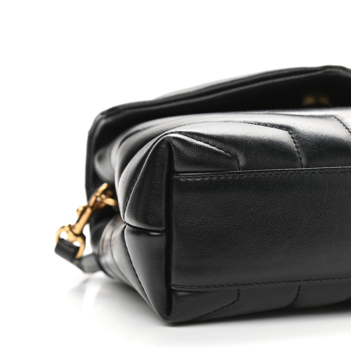 Calfskin Y Quilted Monogram Toy Loulou Crossbody Bag Black
