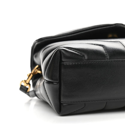 Saint Laurent Calfskin Y Quilted Monogram Toy Loulou Crossbody Bag Black 10 of 12