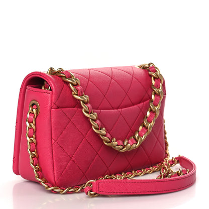Chanel Caviar Quilted Small Fashion Therapy Flap Bag Dark Pink 3 of 10