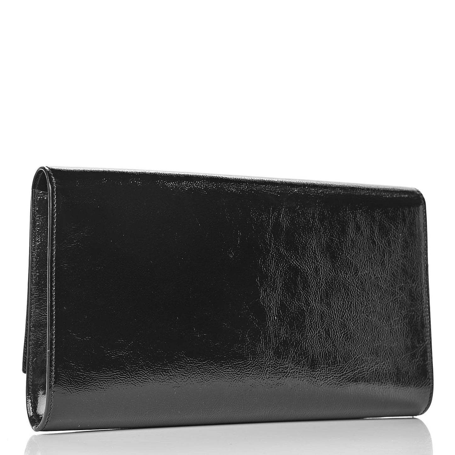 Textured Patent Monogram Large Belle De Jour Clutch Black