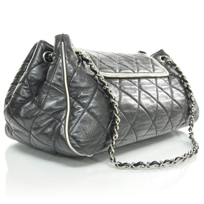 Chanel Lambskin Quilted East West Accordion Flap Black 3 of 9