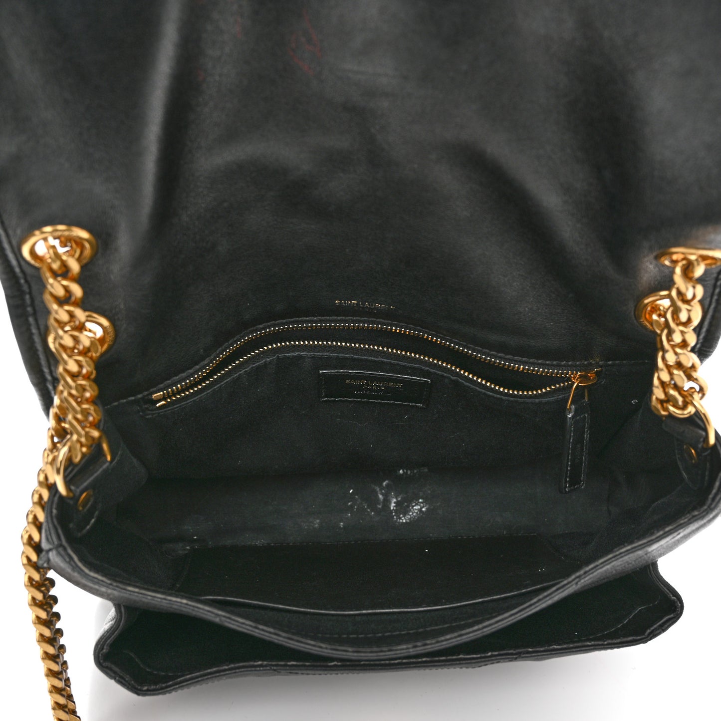 Lambskin Matelasse Monogram Medium Niki Chain Satchel Black
