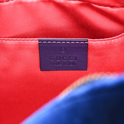 Gucci Velvet Matelasse Small GG Marmont Chain Shoulder Bag Cobalt 6 of 11