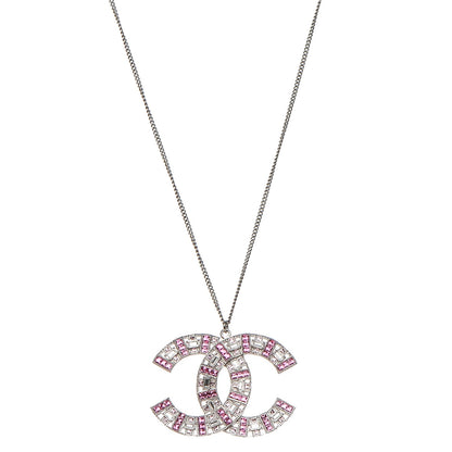 Chanel Baguette Crystal Large CC Necklace Pink 1 of 6