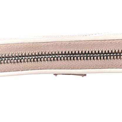 Saint Laurent Grain De Poudre Matelasse Chevron Monogram Zip Around Wallet Pink White 12 of 12