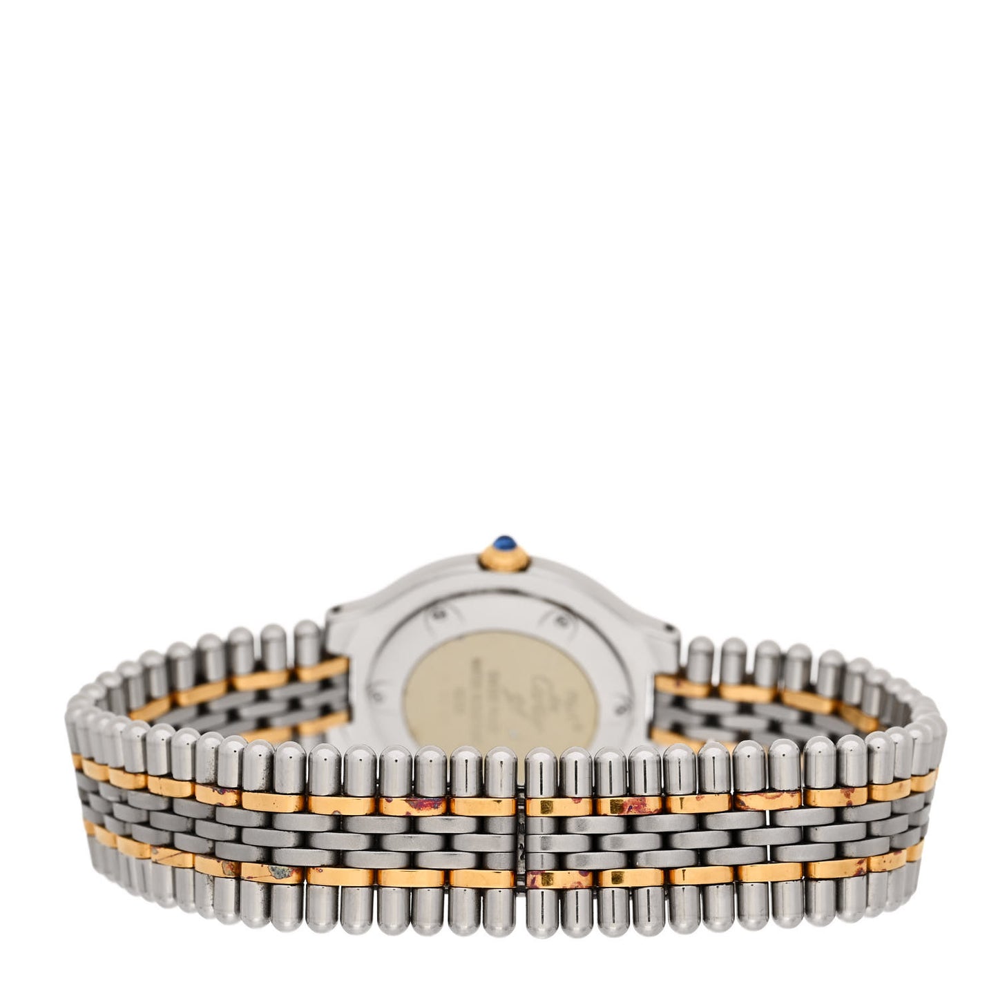 Stainless Steel 18K Yellow Gold 28mm Must De 21 Bullet Link Quartz Watch