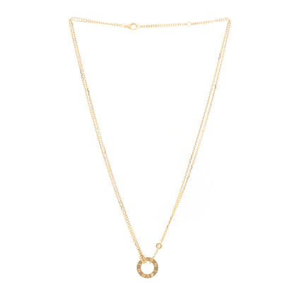 Cartier 18K Yellow Gold 2 Diamond LOVE Necklace 3 of 5