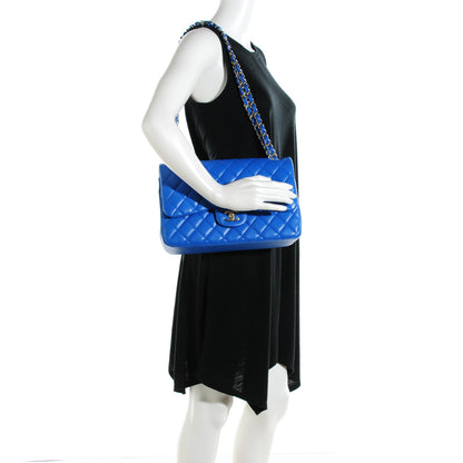 Chanel Lambskin Quilted Jumbo Double Flap Blue 2 of 8